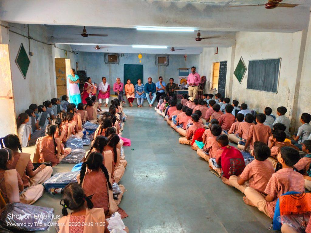 Palania family distributed school bag kits to students in Sihore Kendravati School No. 1