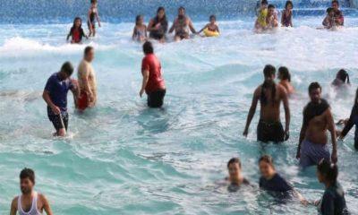 Dhabaka at the youth waterpark to get relief from the sweltering heat