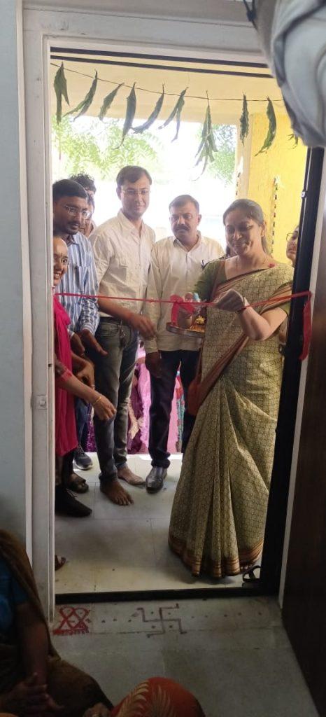 Taluka Panchayat Women President inaugurating Health and Wellness Center at Ramdhari Village of Sihore Taluk