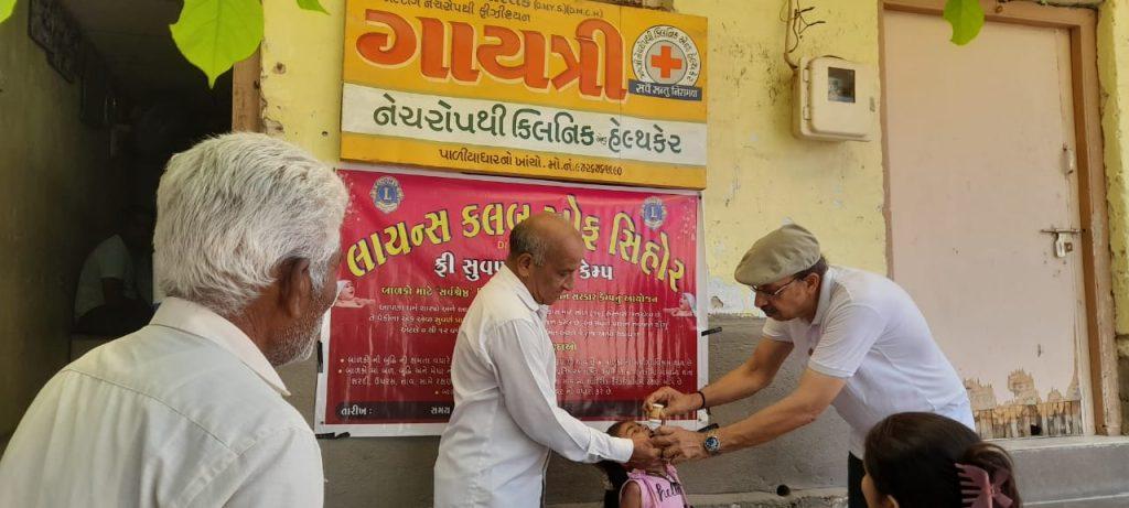A Golden Prayer Drops camp was organized by Sihore Lions Club