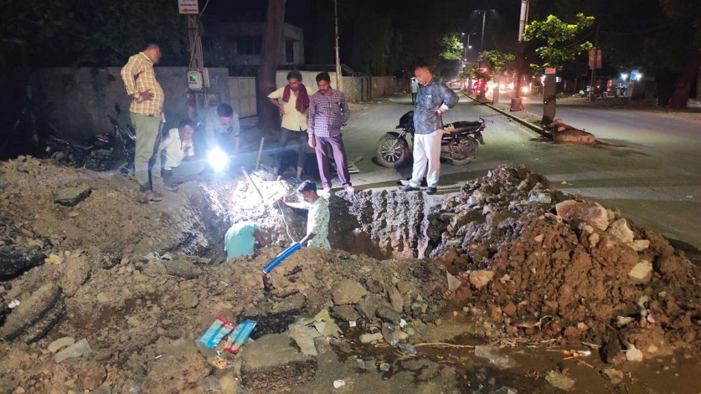 Leakage water line repaired on Bhavnagar Road, Sihore; Work started for 20 hours