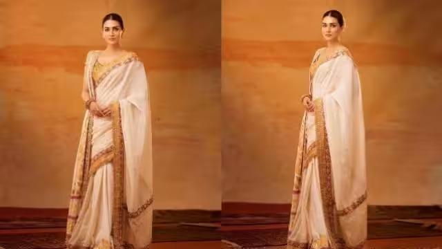 Kriti Sanon was looking beautiful in 24 carat gold saree, know the features of this outfit of the actress