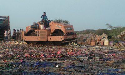 Sihor; Lives of thirsty people burned, but strict action by police, liquor bottles worth 77 lakhs were destroyed