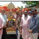 The Rath of Muralidhar Bhagwan temple under construction at Bhadli village in Sihore was given a grand welcome