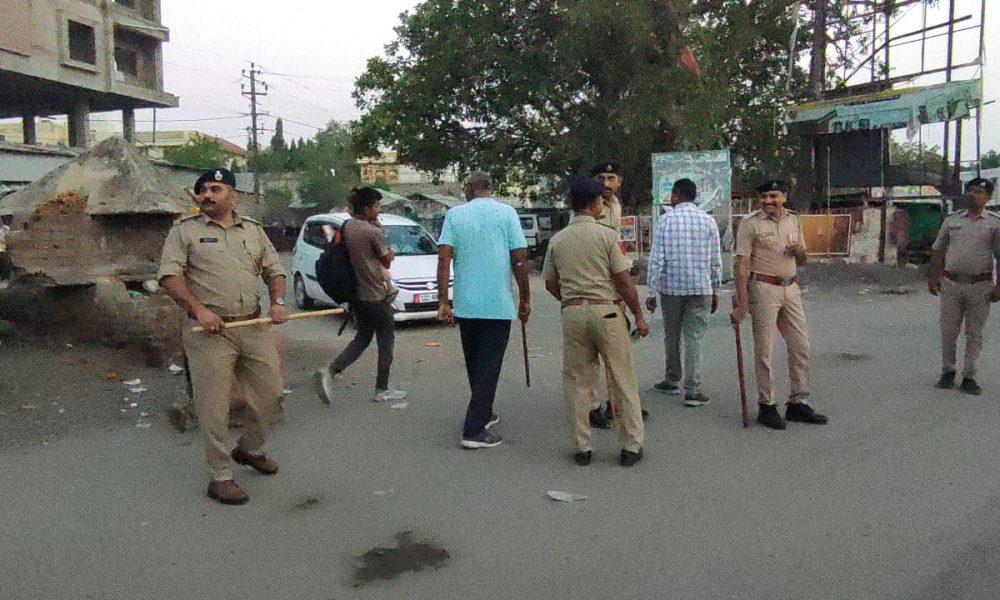 Preparations for the Rath Yatra; Foot-patrolling on Rath Yatra route by police in Sihore