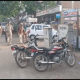 Traffic drive on the main highway of Sihore city against the empire of pressures on the ground of police force