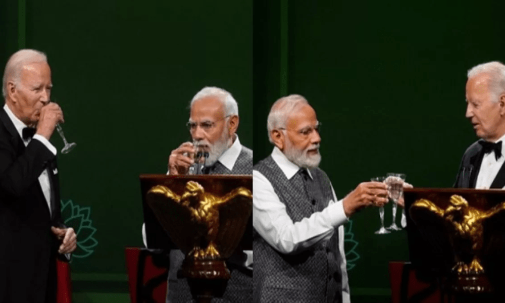 PM Modi cheers with Biden, people ask what was in the glass?