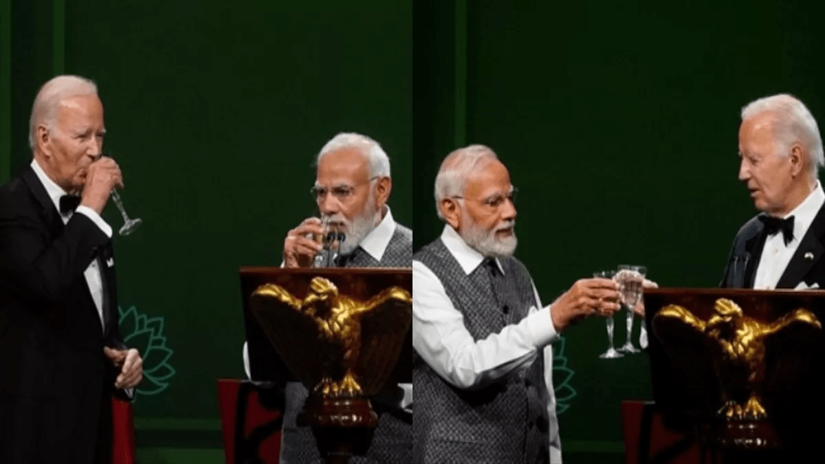 PM Modi cheers with Biden, people ask what was in the glass?