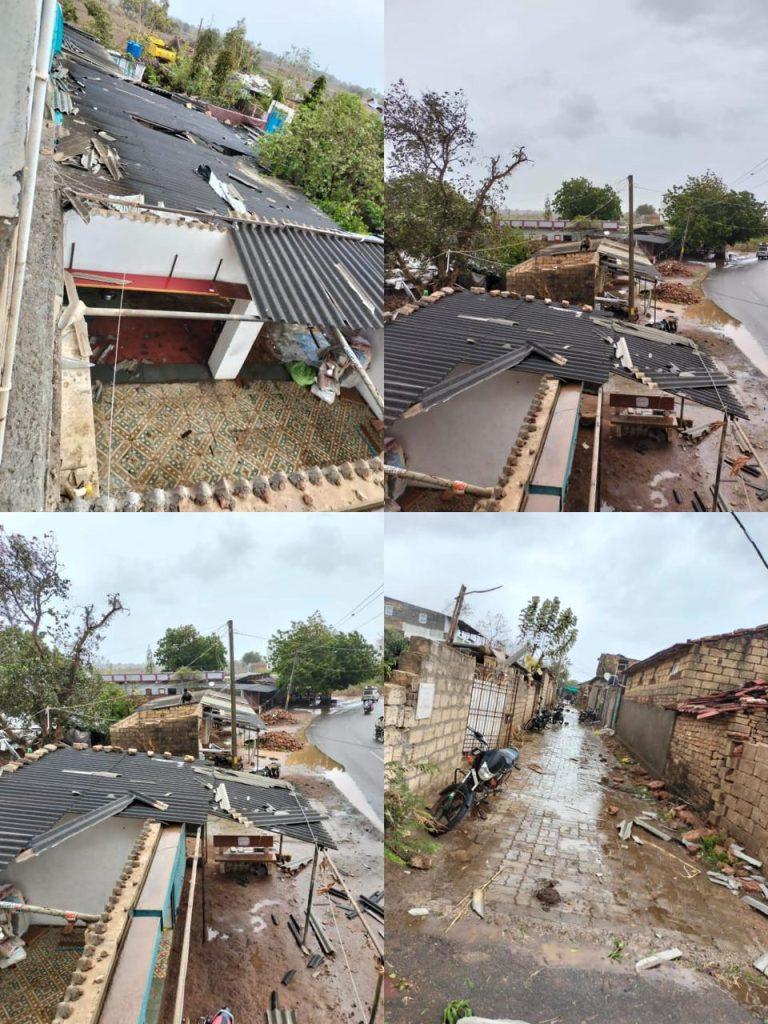 Biporjoy Cyclone Impact Begins in Bhavnagar District: Half an Inch of Rain in the Afternoon with High Wind, Three People Injured in Mahuva, Many Evacuate