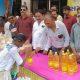 Celebrating the birthday of Rajubhai Solanki, district president of Veer Mandhata Sangathan with social functions