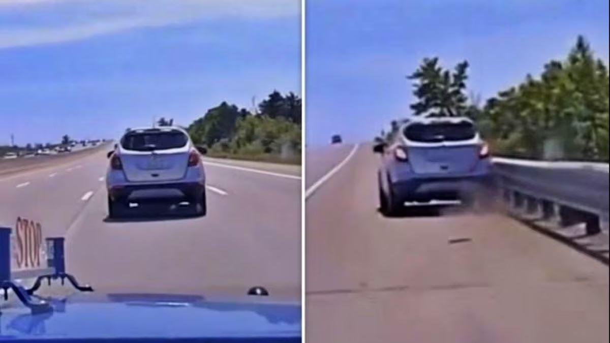 A 10-year-old boy started driving on the highway, was chased by police and caught saying he was going to meet his mother.
