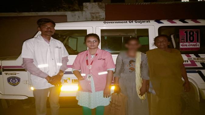 Sihor; A good man made a call and the Abhayam Rescue Team rushed to help a girl