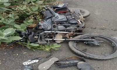 Father and daughter died in an accident between a dumper and a motorcycle near Songadh in Sihore; oops