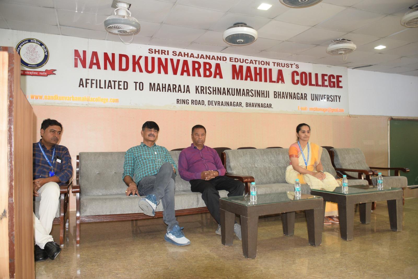 A welcome party was held at Bhavnagar Nandkunwarba Mahila College