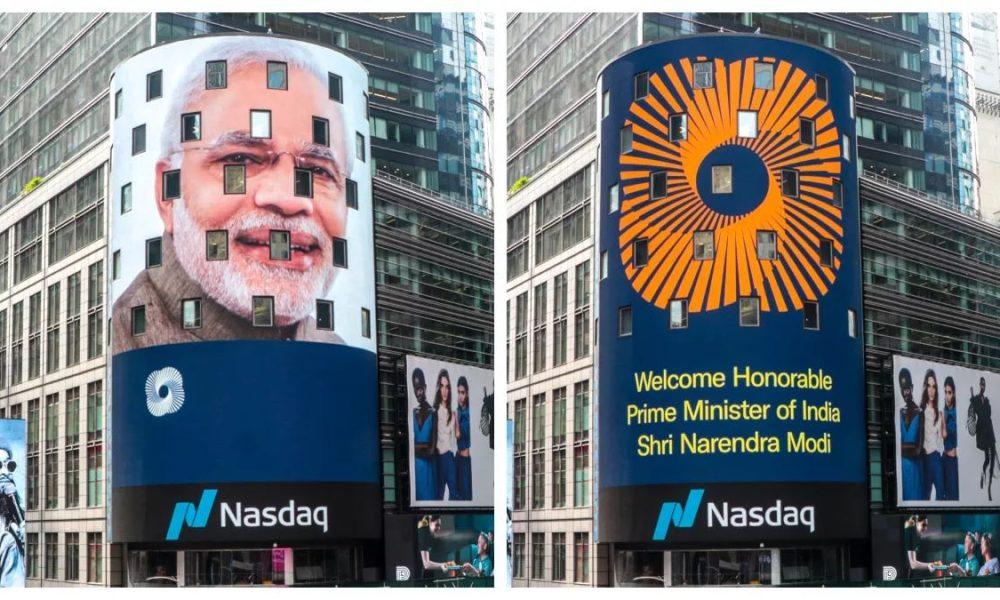 PM Modi received a grand welcome at Times Square during his visit to America, the building is decorated with pictures of PM