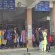 Sihor; Students stand in queue for half a day for bus passes