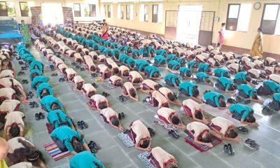 Celebration of World Yoga Day at Sri Satchidananda Gurukul Vidyalaya near Mawad, Sihore
