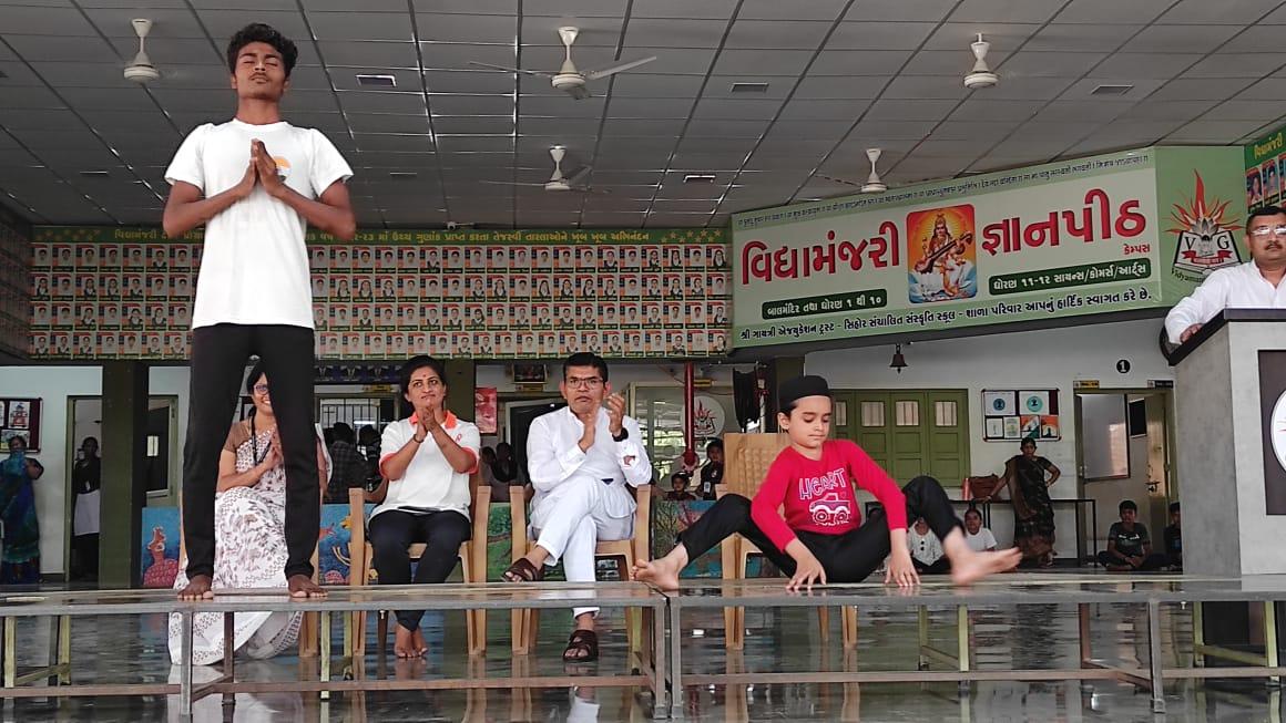 9th International Yoga Day Celebration at Sihore Sankrishna School Vidyamanjari Jnanpith Campus