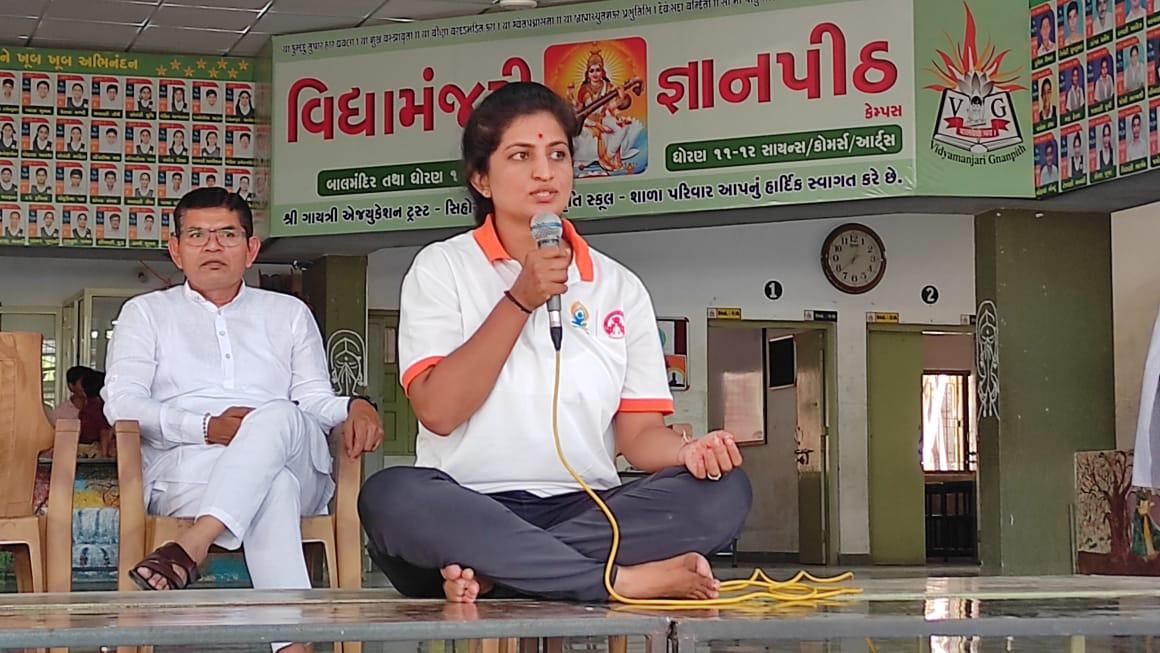 9th International Yoga Day Celebration at Sihore Sankrishna School Vidyamanjari Jnanpith Campus