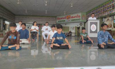 9th International Yoga Day Celebration at Sihore Sankrishna School Vidyamanjari Jnanpith Campus