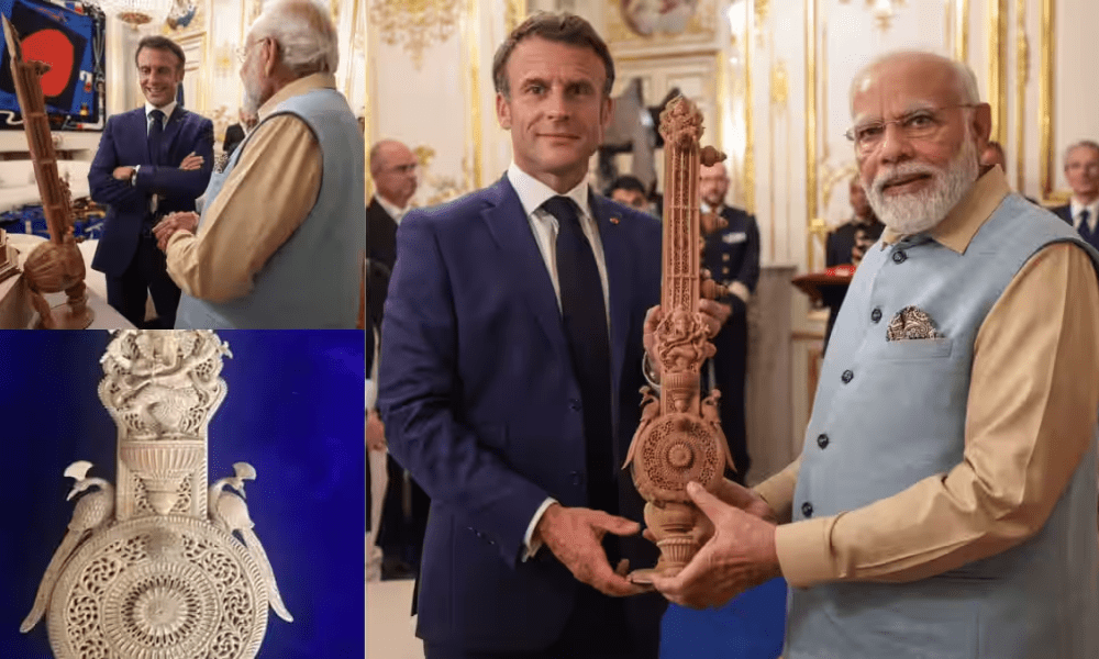 PM Modi gave sandalwood sitar to French President Macron, what other gifts did he give? Learn the specialty