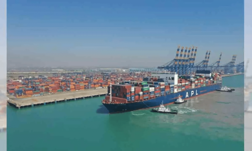 World's largest container ship 'Hamburg', the size of 4 football fields arrives at Mundra port