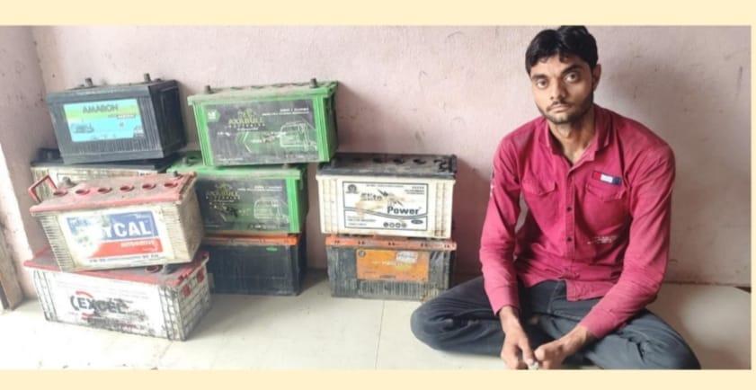 hussain-qureshi-of-gadda-caught-stealing-batteries-from-trucks-parked-in-sihore-and-vartej-areas