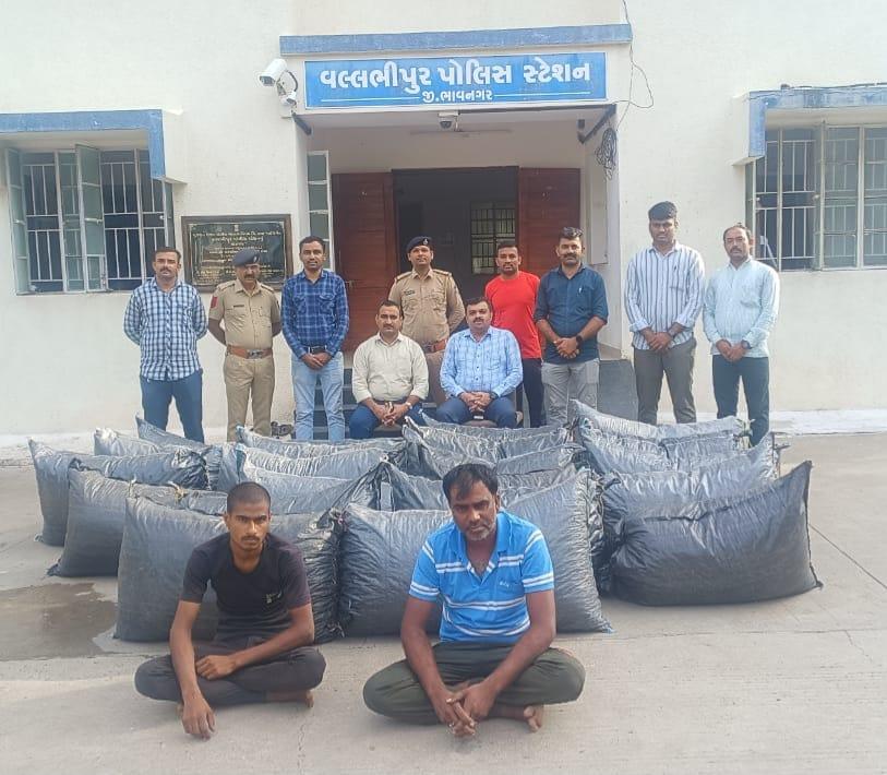 vallabhipur-police-seized-bags-of-posh-doda-from-the-truck-two-arrests