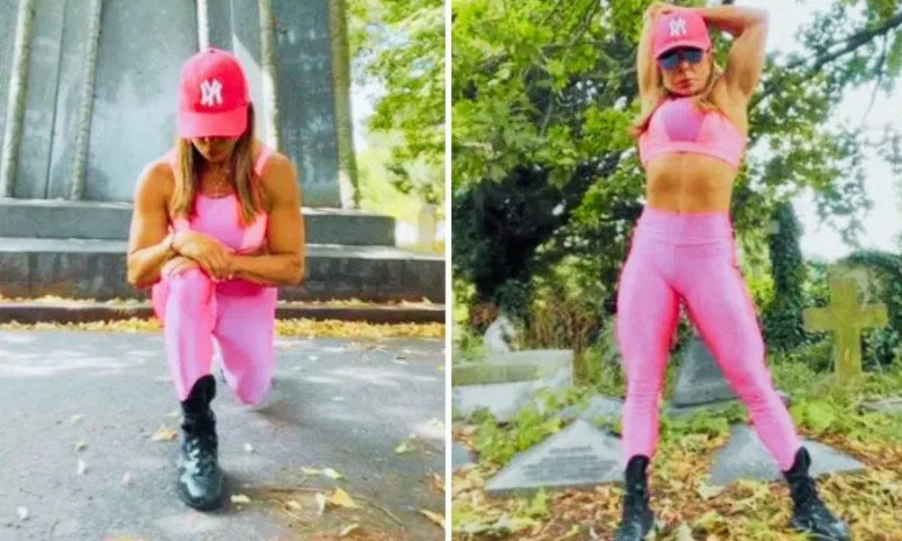 This female body builder works out in the graveyard, said - Peace is found among the dead