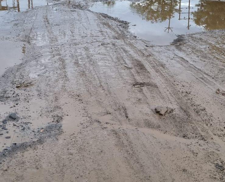 Erosion of GIDC 4 Ghangli Road in Sihore, many potholes like death