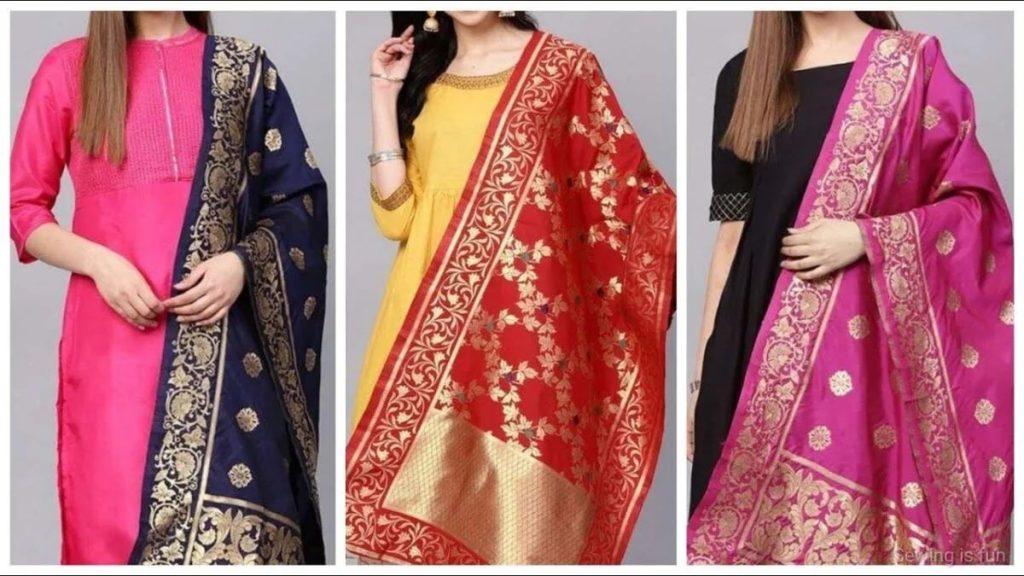 Carry this attractive dupatta design over a suit in Sawan