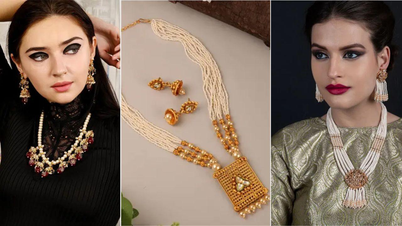 Style this necklace design with western and Indian outfits