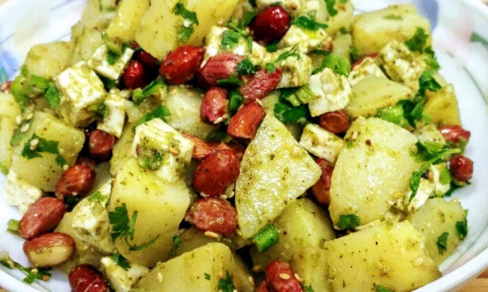 Try this potato and peanut chaat on Monday fast, you will want to eat it again and again.