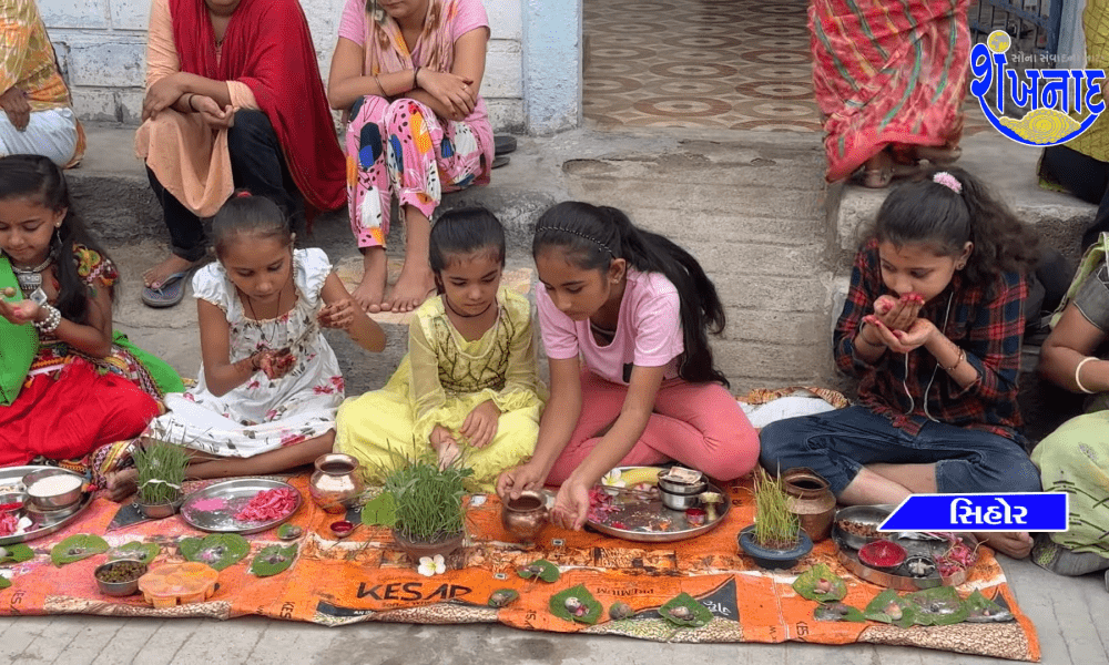 At the completion of 5 days of worship of Gauravimata, small children performed puja.