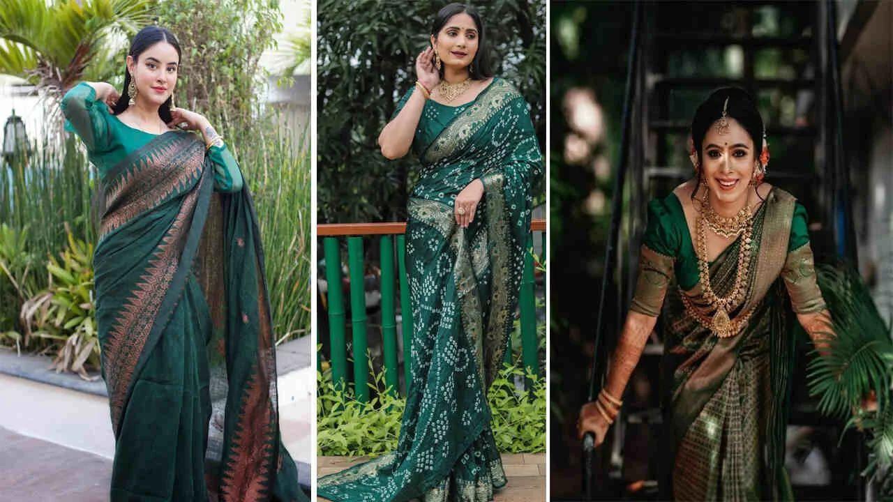 This beautiful blouse will go well with the green saree