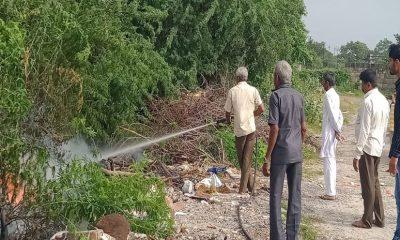 Fire broke out on Sihore Ghangli Road - Fire team at the scene