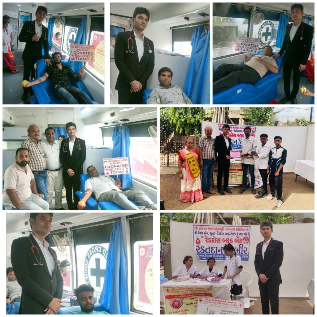 A large number of blood donations took place in the blood donation camp held at Dr. Dharambhai Jani's clinic