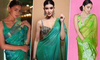 Style like a Bollywood actress on a green teej with a green saree