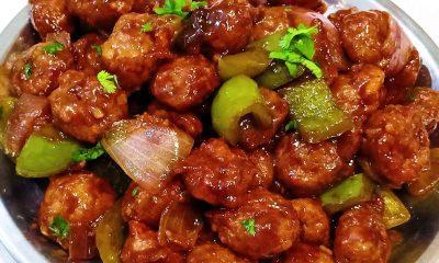 Make Soyabean Chilli, a famous easy recipe for evening snack