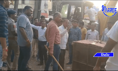 Bulldozers turned on mega demolition drives on main roads of Sehore.