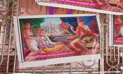 Counter leaflet: Youths rushed to the Swaminarayan temple and hoisted posters saying that Hanumanji was serving as a slave.
